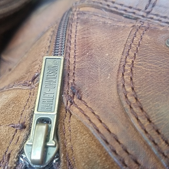 Harley Davidson Motorcycle Vintage Distressed Brown Leather Boots 11 - Picture 14 of 14